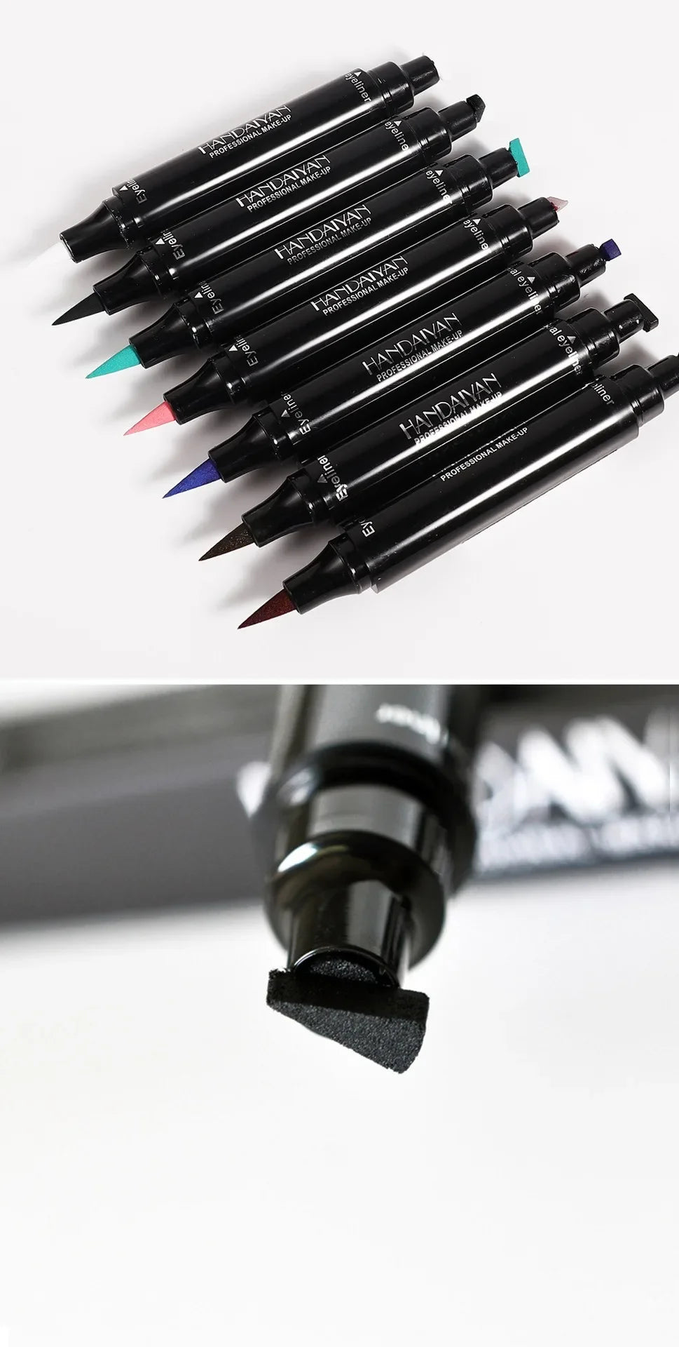 Seal Stamp Liquid Eyeliner Pen Waterproof Fast Dry Green Black Eye Liner Pencil with Eyeliner Cosmetic Dual-ended Eyeliner Stamp