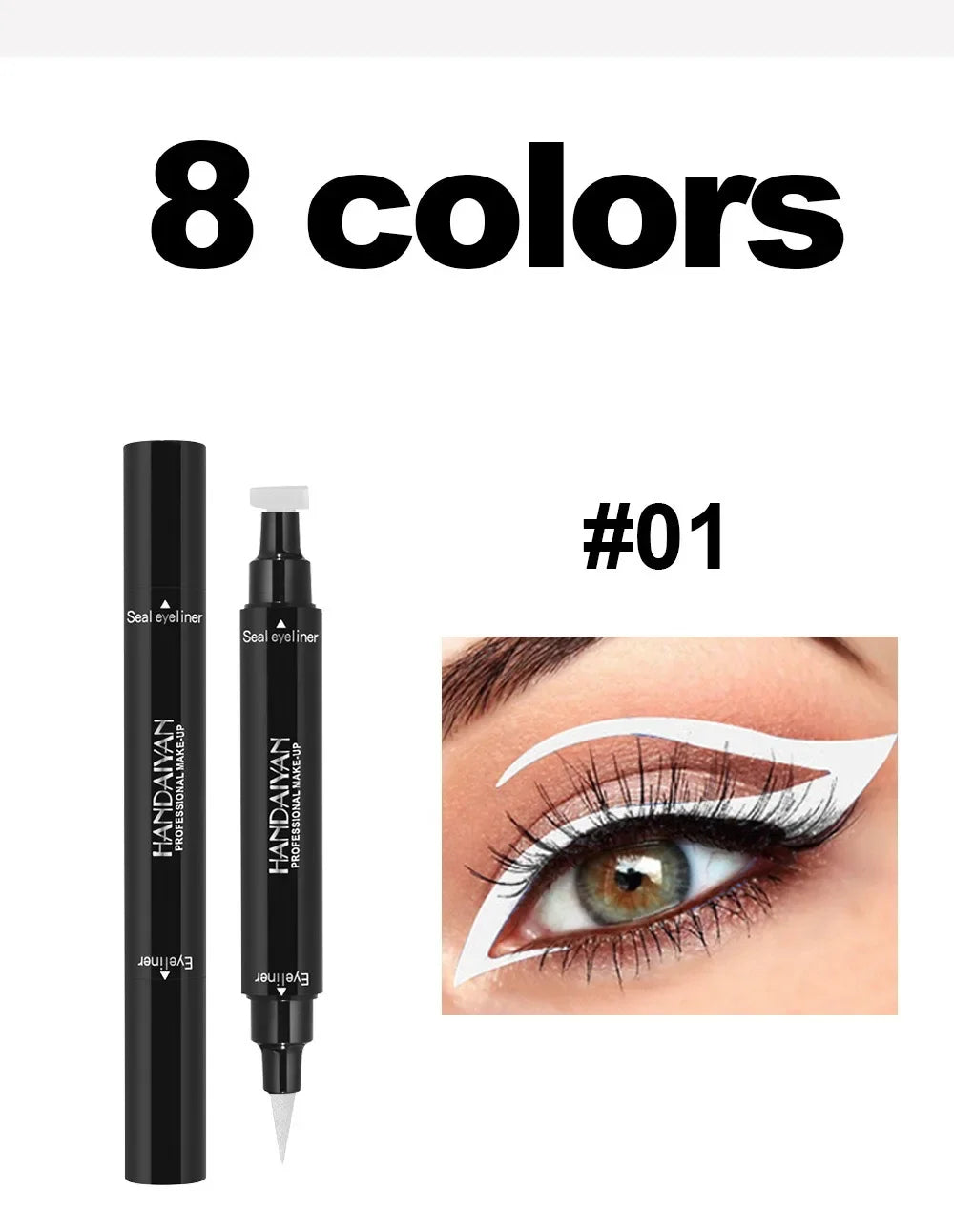 Seal Stamp Liquid Eyeliner Pen Waterproof Fast Dry Green Black Eye Liner Pencil with Eyeliner Cosmetic Dual-ended Eyeliner Stamp