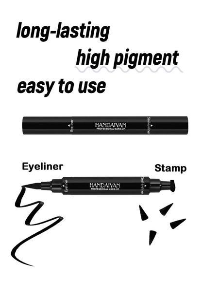 Seal Stamp Liquid Eyeliner Pen Waterproof Fast Dry Green Black Eye Liner Pencil with Eyeliner Cosmetic Dual-ended Eyeliner Stamp