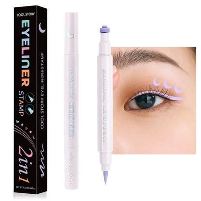 1/5 piezas de delineador de ojos líquido con forma de mariposa de colores, de doble punta, con forma de corazón y flor, de larga duración y resistente al agua.