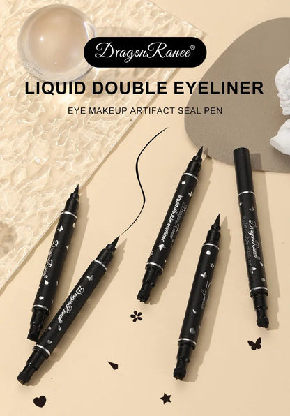 2 IN 1 Butterfly Seal Eyeliner Pen Star Moon Stamp Long-Lasting Waterproof Black Liquid Eye Liner Pencil Eyes Makeup Cosmetic