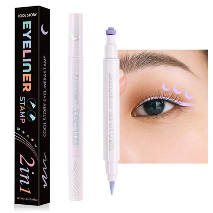 1/5 piezas de delineador de ojos líquido con forma de mariposa de colores, de doble punta, con forma de corazón y flor, de larga duración y resistente al agua.