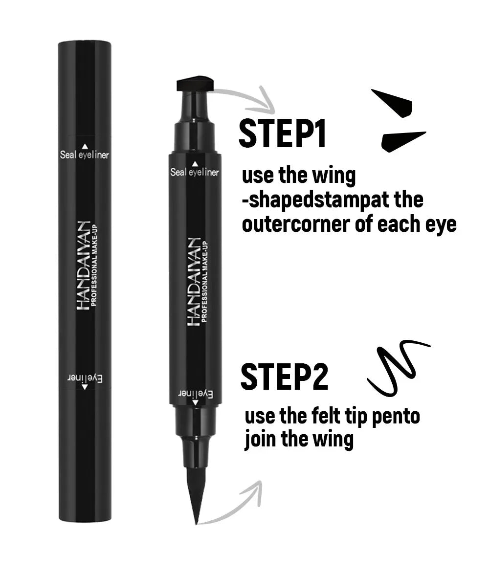 Seal Stamp Liquid Eyeliner Pen Waterproof Fast Dry Green Black Eye Liner Pencil with Eyeliner Cosmetic Dual-ended Eyeliner Stamp