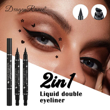 2 IN 1 Butterfly Seal Eyeliner Pen Star Moon Stamp Long-Lasting Waterproof Black Liquid Eye Liner Pencil Eyes Makeup Cosmetic